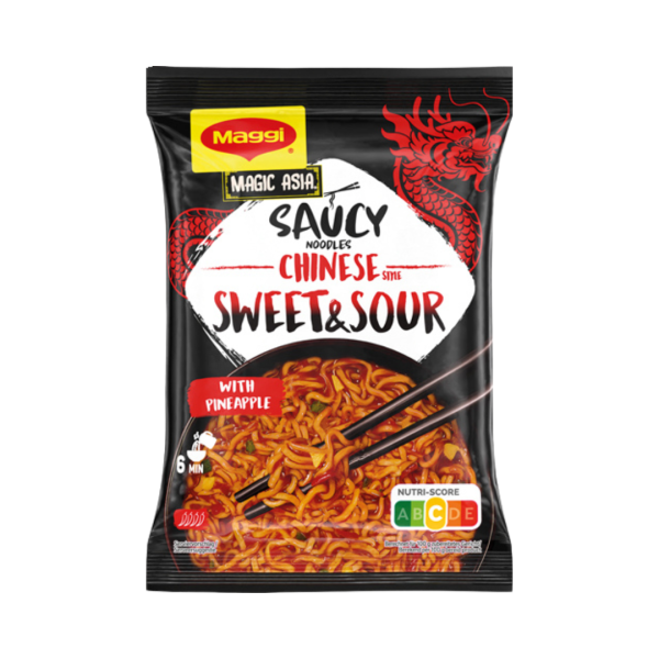 Maggi Magic Asia Saucy Noodles Chinese Sweet und Sour, 1 Portion, 128g